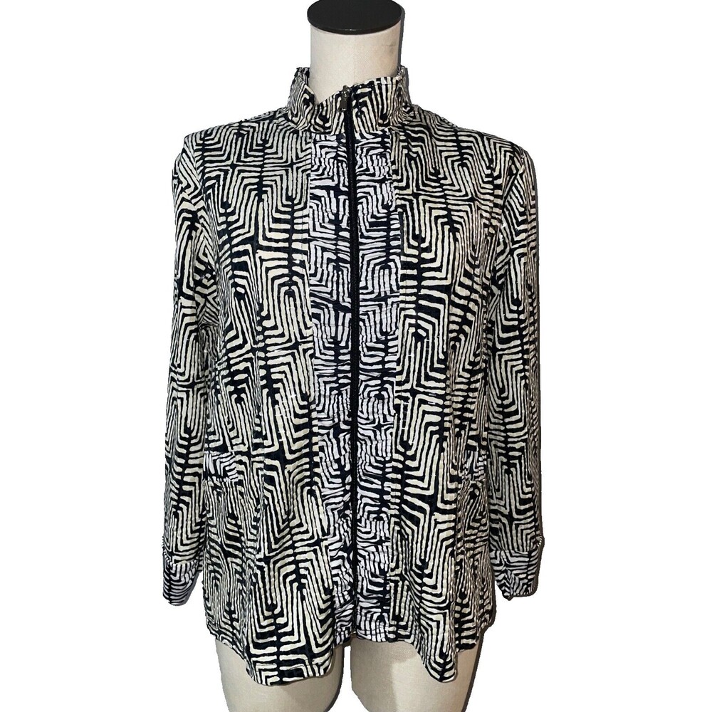 Erin London Women’s Knit Stretch Sequin Evening Blazer Jacket size XL Zip Up